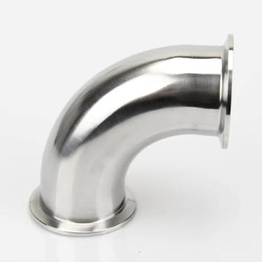 Imagem de Elbow Pipe, 19Mm-76Mm OD Sanitary Tri Clamp Ferrule 45/90/180 Degree Elbow Pipe Fitting Stainless Steel 304 Homebrew 1PC(90Degree,25mm x ferrule 50.5)