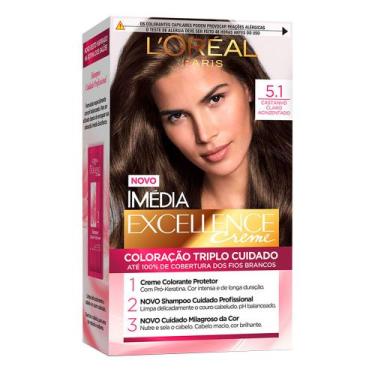 Imagem de Coloração Imédia Excellence LOréal Paris  Tons Castanhos, 5.1 Castanho