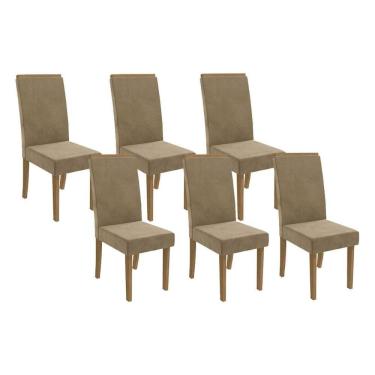 Imagem de Kit 2 Cadeiras De Cozinha 2cad142fr 6 Un Freijó Suede Bege A036