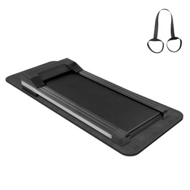 Imagem de Tapete de esteira para piso de tapete, tapete de esteira dobrável de 60 x 152 cm para pisos de madeira, tapete de equipamento de exercício antiderrapante para bicicleta ergométrica, tapete de