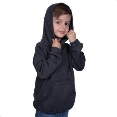 Imagem de Blusa Moletom Infantil Masculina Feminina Básica Sem Estampa Flanelada