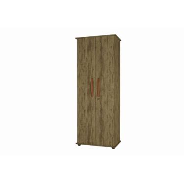 Imagem de Armário Marrom Sapateira Closet Quarto Luxuoso 1,90x61 Com Chave