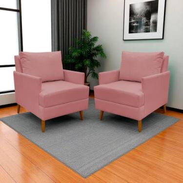 Imagem de Kit 2 Poltronas Decorativa Para Sala Recepção Consultório Escritório S