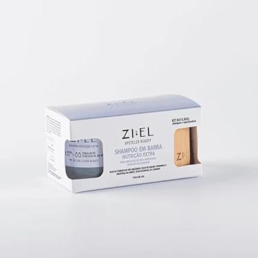 Imagem de Kit shampoo para cabelos nutrição extra + case de bambu - Ziel 65g, com Óleo de Argan e Lavanda, Manteiga de Karité, para Cabelos Ressecados