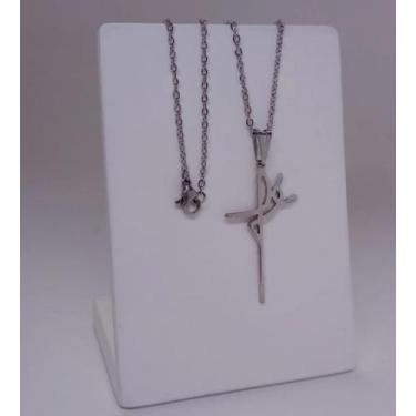 Imagem de Colares Colar Gargantilha Feminino/ Masculino Pingente Cruz Fé Vida Pé
