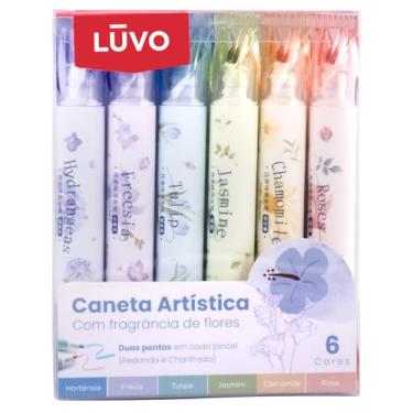 Imagem de Caneta Cheiro Fragrância Perfume Aroma Duas Pontas C/6un (Fragrância, Flores)