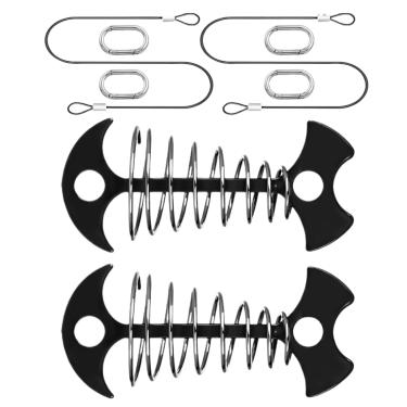 Imagem de Rrlihjgu Pino De Amarração Para Deck | Pino De Fixação Em Forma De Osso Para Mobiliário De Deck,2 Peças Em Liga de Alumínio Com 2 Cordas Para Mesas Cadeiras Barracas Cais Kayak Pátio