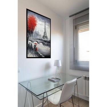 Imagem de Quadro Decorativo Torre Eiffel Estilo Pintura - 70X50Cm