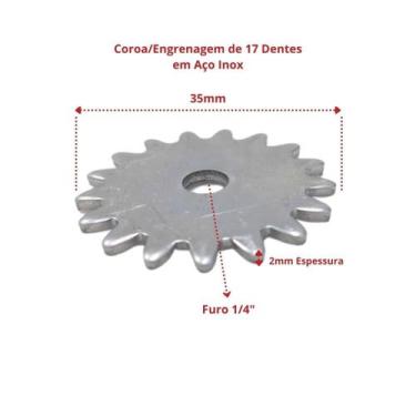 Imagem de Engrenagem (Espora) De Inox Para Espetos Giratório Churrasc - INOX LAU
