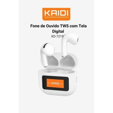 Imagem de Fone de Ouvido Bluetooth KAIDI TWS KD7219 com Tela Digital e 6h De Bat