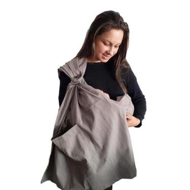 Imagem de Sling de Argola Canguru Com Ombreira Carregador De Bebe Proteção Marro