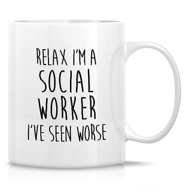 Imagem de Retreez Caneca engraçada de assistente social presente trabalho social estudante graduação 325 ml caneca de café cerâmica - Thank You Thank-you Sarcasmo motivacional presente de aniversário inspirador