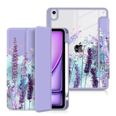 Imagem de Batianda Capa para iPad Air 33.0 cm 2025 (M3) 2024 M2 Chip [suporte de lápis embutido] Capa protetora à prova de choque com parte traseira transparente transparente TPU macio, hibernar/despertar