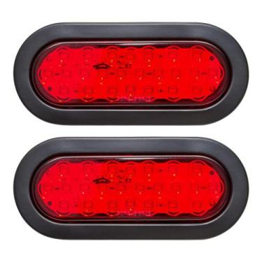Imagem de Luzes traseiras de trailer Oyviny Oval Red LED de 6 polegadas, 2 unida