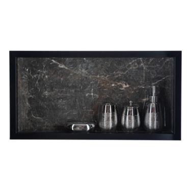 Imagem de Nicho em Porcelanato Polido Para Banheiro - Preto 60/08 - Oeste Home
