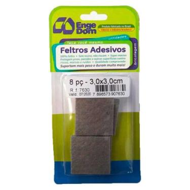 Imagem de Feltro Cinza Aa Quadrada 30X30X3 mm - 8 peças - Engedom