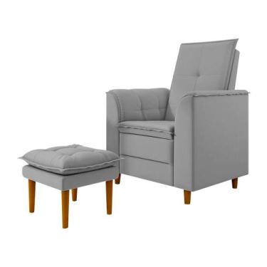 Imagem de Poltrona de Amamentação Quarto Infantil com Puff Kate Pés Palito Velud