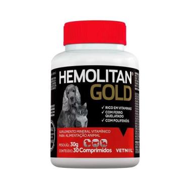 Imagem de Suplemento Hemolitan Gold 30 comprimidos 30 g - Vetnil