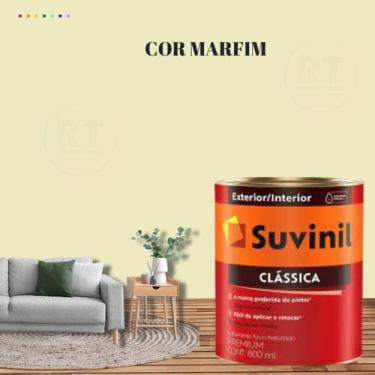 Imagem de Tinta Para Parede Acrílica Suvinil Clássica 800ml Cor Amarelo Lavável 