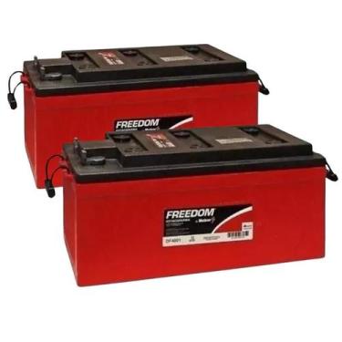 Imagem de Kit C/2 Bateria Estacionaria Freedom Df4100 12v 240ah Solar antiga df4