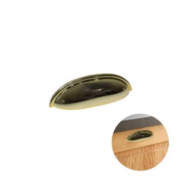 Imagem de Puxador Concha 64 Mm Dourado Brilhante - Mark, Dourado Brilhante, 3 me