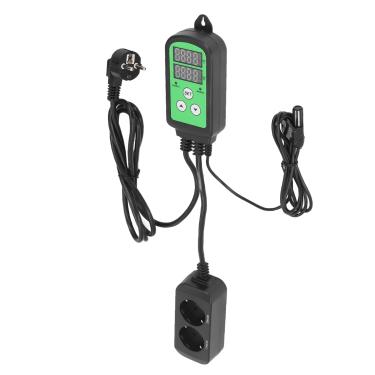 Imagem de Controlador de Umidade, Sensor de Alta Precisão Regulador de Umidade Pré-cabeado Saída de relé Duplo Display LED Duplo 5% -99% RH para de Ventilação (Plugue UE)