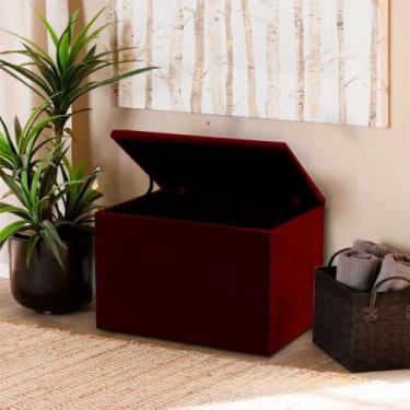Imagem de Puff retangular assento baú estofado espuma d33 - REALIZAR, VERMELHO S