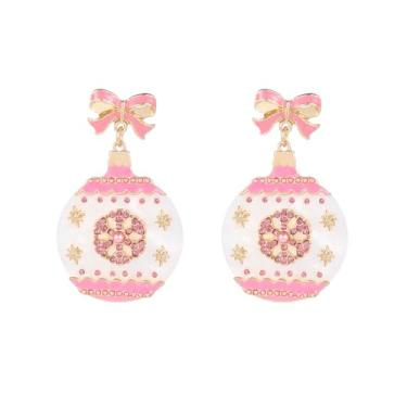 Imagem de Madison Tyler Brincos de Natal para mulheres | Natal laço vermelho Noel Papai Noel urso rosa meias casa quebra-nozes doce gorro suéter homem pão de gengibre expresso brincos martini joias de férias