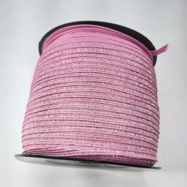 Imagem de 150 metros Elástico Lurex chato 7mm rosa 3786 150 318Q1 - MorenArteira