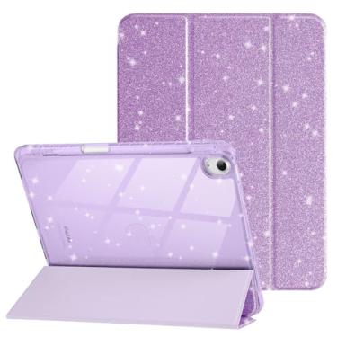 Imagem de HOICHOE Capa para iPad Air de 11 polegadas M3 (2025)/M2 (2024), iPad Air 5ª/4ª geração de 10,9 polegadas (2022/2020), capa brilhante à prova de choque com capa traseira transparente brilhante e