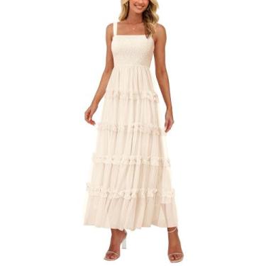 Imagem de Vestido feminino PRETTYGARDEN, de verão, sem mangas, tule com babados,