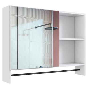 Imagem de Armario Para Banheiro 01 Porta Com Espelho 80cm Branco PRODDY