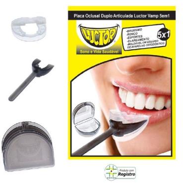 Imagem de Placa Oclusal Tratamento de Bruxismo Anti Ronco Moldável Articulada- L