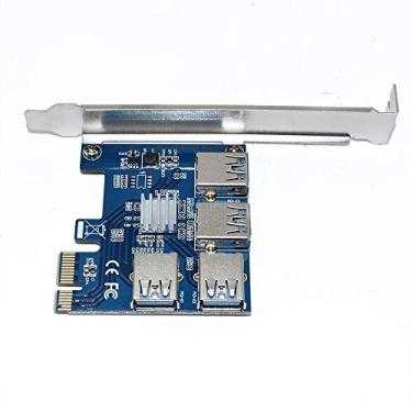 Imagem de Baibo Adaptador USB 3.0 PCI-E Express 1x para 16x Extender Riser Card Pcie 1 para 4 USB Conversor Placa de Vídeo Gráfica para Miner BTC Litcoin (1to4 USB)