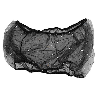 Imagem de Cobertura de rede de gaiola de pássaro, malha de gaiola de papagaio com estrela e decoração de lua de gaiola de pássaro tampa de rede de malha de nylon (preto)