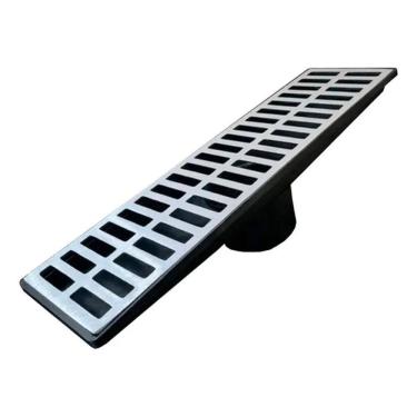 Imagem de 2X Ralo Linear 15X50Cm Grelha Aluminio + Coletor Agua Pluvia