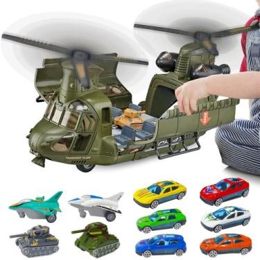 Imagem de Conjunto de brinquedos para helicópteros militares Yiwsnust com luz e 
