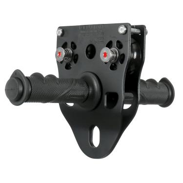 Imagem de Fusion Climb Z-Max Carrinho resistente com polia dupla de carrinho de aço inoxidável com alça, 23 kN para tirolesa de quintal, escalada, equipamentos de playground Classificação CE - Preto
