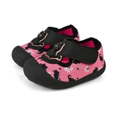 Imagem de Sapameia Infantil Antiderrapante Moda Menina Bebê Rosa Gatinha Gatatuy