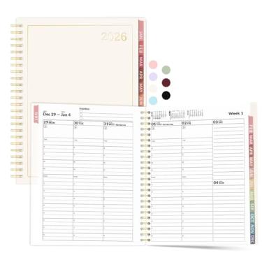 Imagem de Agenda de agendamentos 2026, agenda diária semanal e mensal da Forvencer (janeiro de 2026 a dezembro de 2026), 15 x 20 cm, agenda horária com incrementos de 30 minutos, planejamento de capa flexível
