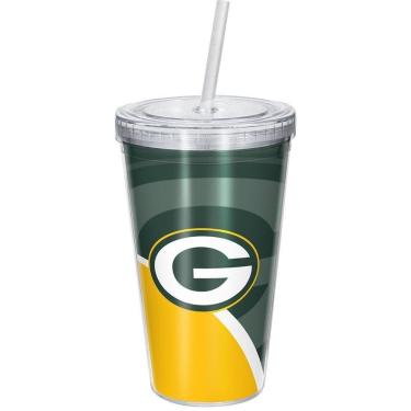 Imagem de Copo Com Canudo Luxo Nfl Green Bay Packers