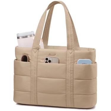 Imagem de Sacola LOVEVOOK Puffer para mulheres, laptop leve de 17,3 polegadas