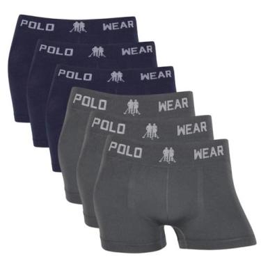 Imagem de Kit 6 Cueca Infantil Menino Lisa Poliéster Seamless Básica - Polo Wear