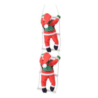Imagem de Kit 2 Papai Noel Boneco Enfeite Subindo Escada - Caetano Store