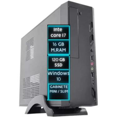 Imagem de Mini Pc Computador Cpu Desktop Intel Core I7 16GB Ram SSD 120GB WI-FI 
