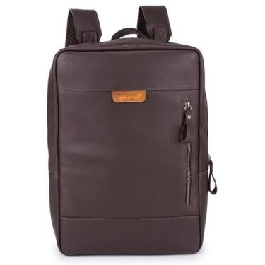 Imagem de Mochila Masculina Executiva Slim Couro Legítimo Para notebook - ELLO G