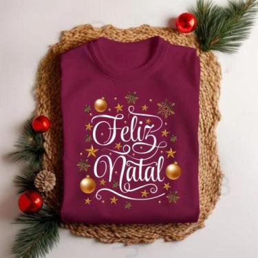 Imagem de Camiseta Unissex Natal Feliz Natal Festa Personalizado Tecido Premium 