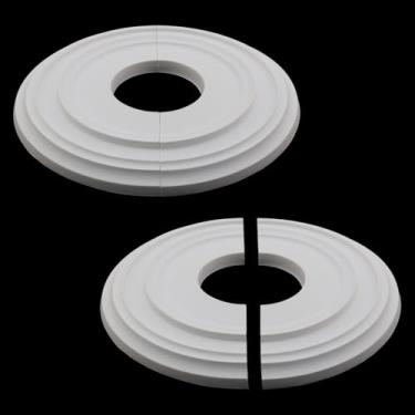 Imagem de Savagrow 2 peças de luminária de teto branca com várias linhas, medalhão dividido para luminárias e ventiladores de teto, OD 31 cm