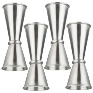Imagem de Kit 4 Copo Dosador Jigger Japonês Duplo Inox 25/50ml Barman - NLS