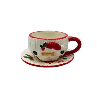Imagem de Xícara de Chá Cerâmica c/ Pires Noel/ Hohoho - 300ml - NT